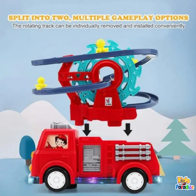 Flexible Duck Swivel Slide Fire Rail Car With Sound And Light