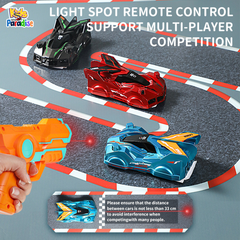 Infrared Ray Tracking Wall Climbing Car With Laser Gun 360° Rotating