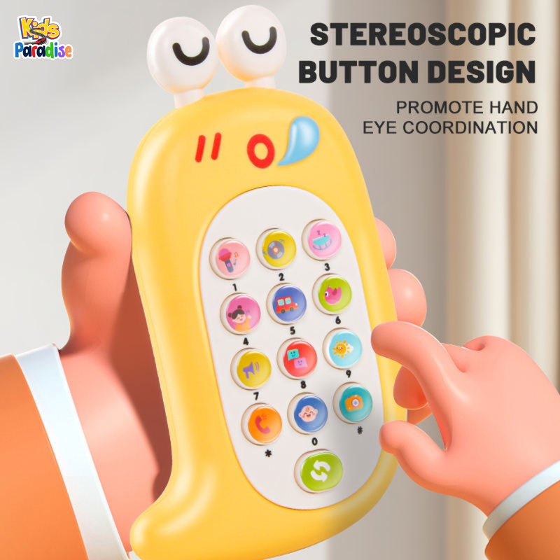 Baby Puzzle Cute Music Snail Mobile Phone Children's Toy Bite able Toddler Multiple Function Phone