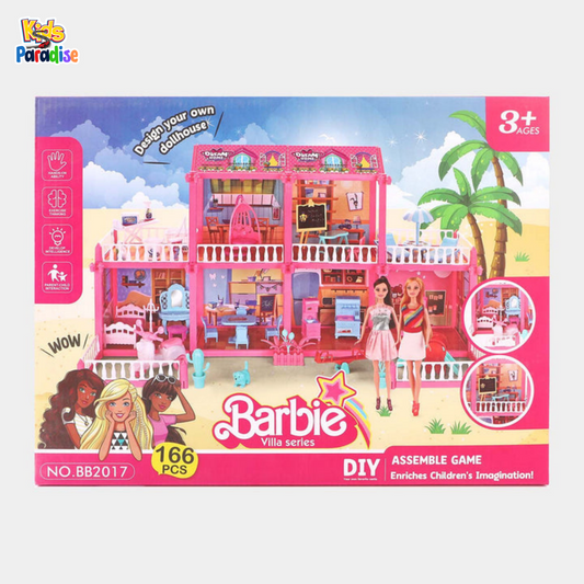 166 Pcs DIY Barbie Villa Series Princess Doll House BB-2017