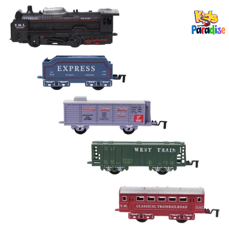 19 Pcs Track Car Model Model Train Set 2215-3 with Sound & Light Music
