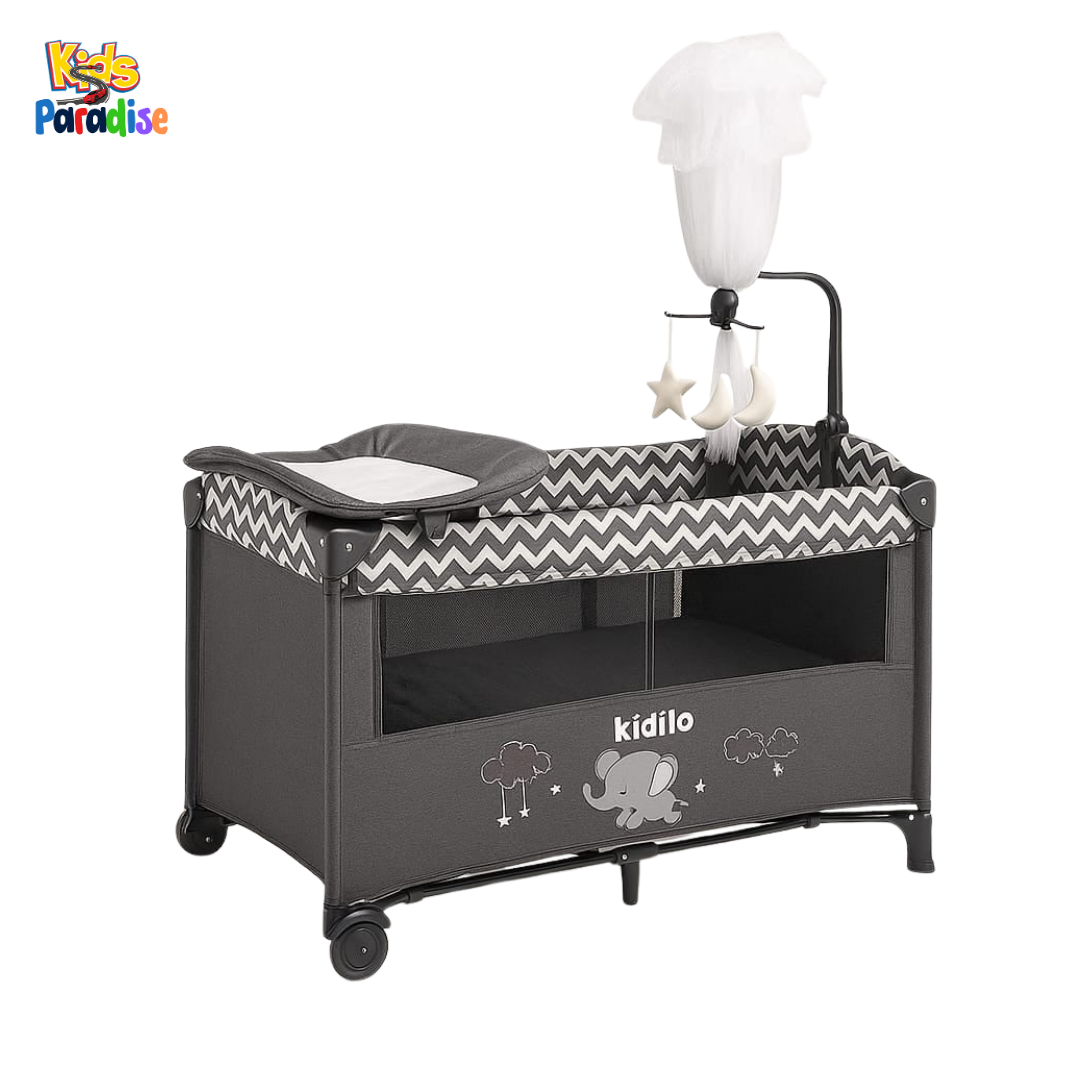 Kidilo Convertible Bedside Crib & Playpen T-701L – Adjustable Bedside Bassinet for Newborns