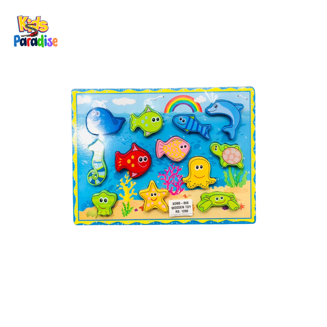 Sea Creatures Wooden Chunky Puzzle Assortment - XDBB-868