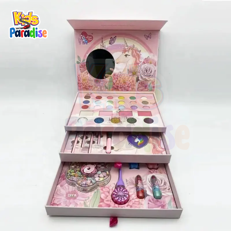 Girls Real Makeup Kit Washable Cosmetics Set Play Unicorn Theme for Toddlers  6137