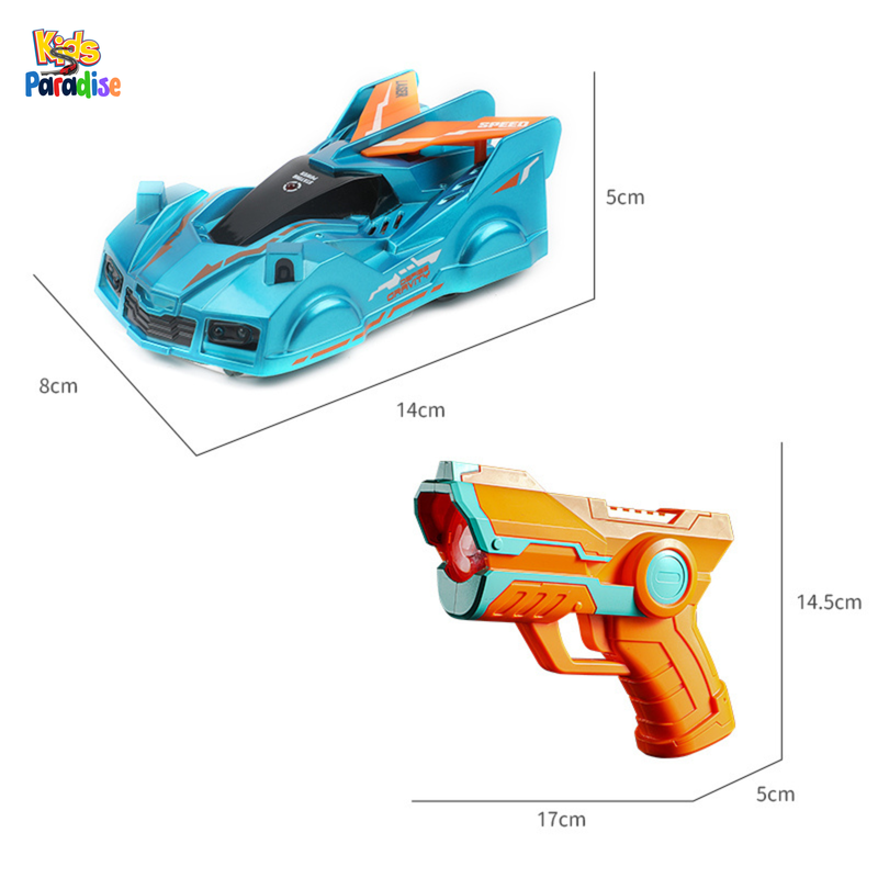 Infrared Ray Tracking Wall Climbing Car With Laser Gun 360° Rotating