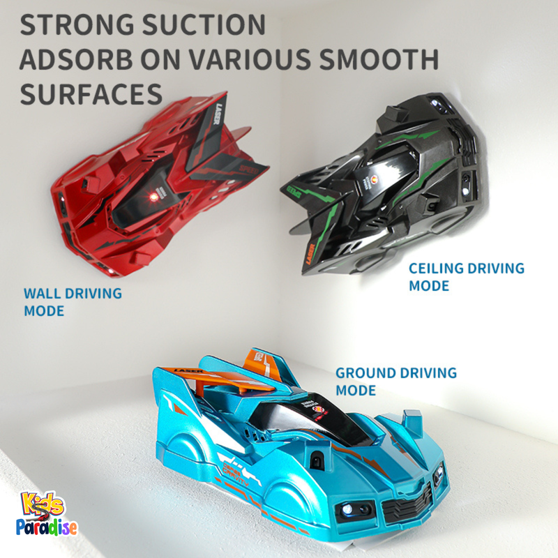 Infrared Ray Tracking Wall Climbing Car With Laser Gun 360° Rotating
