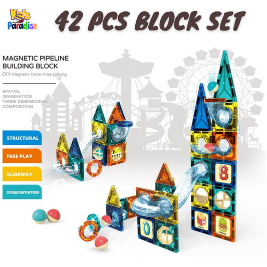 42 Pcs Set 3D Colorful Magnetic Tiles Building Blocks for Kids - 9916