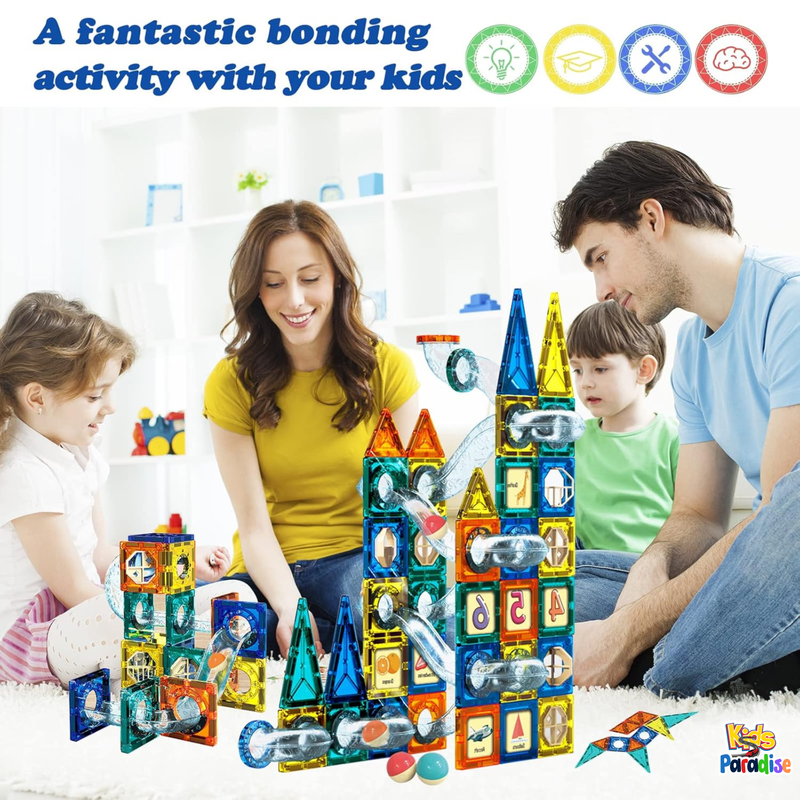 42 Pcs Set 3D Colorful Magnetic Tiles Building Blocks for Kids - 9916