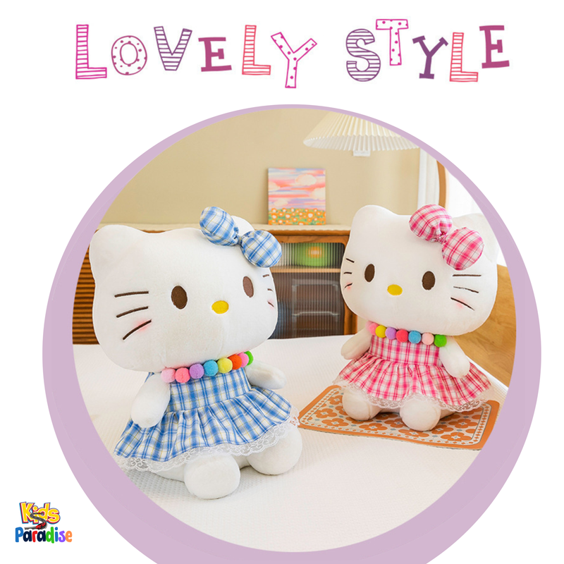 18 inch 45cm Hellow Kitty Frock Lovely Soft Blue Purple Pink Stuffed Plush Frock Toy Cute Gift