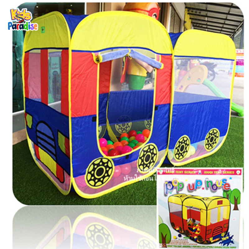 Kids Bus Shape Pop Tent Foldable Camp House For Boys and Girls