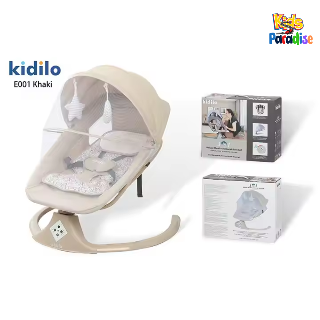 Kidilo E-001 Electric Baby Swing with Bluetooth, Remote Control & Mosquito Net