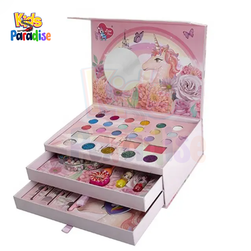 Girls Real Makeup Kit Washable Cosmetics Set Play Unicorn Theme for Toddlers  6137
