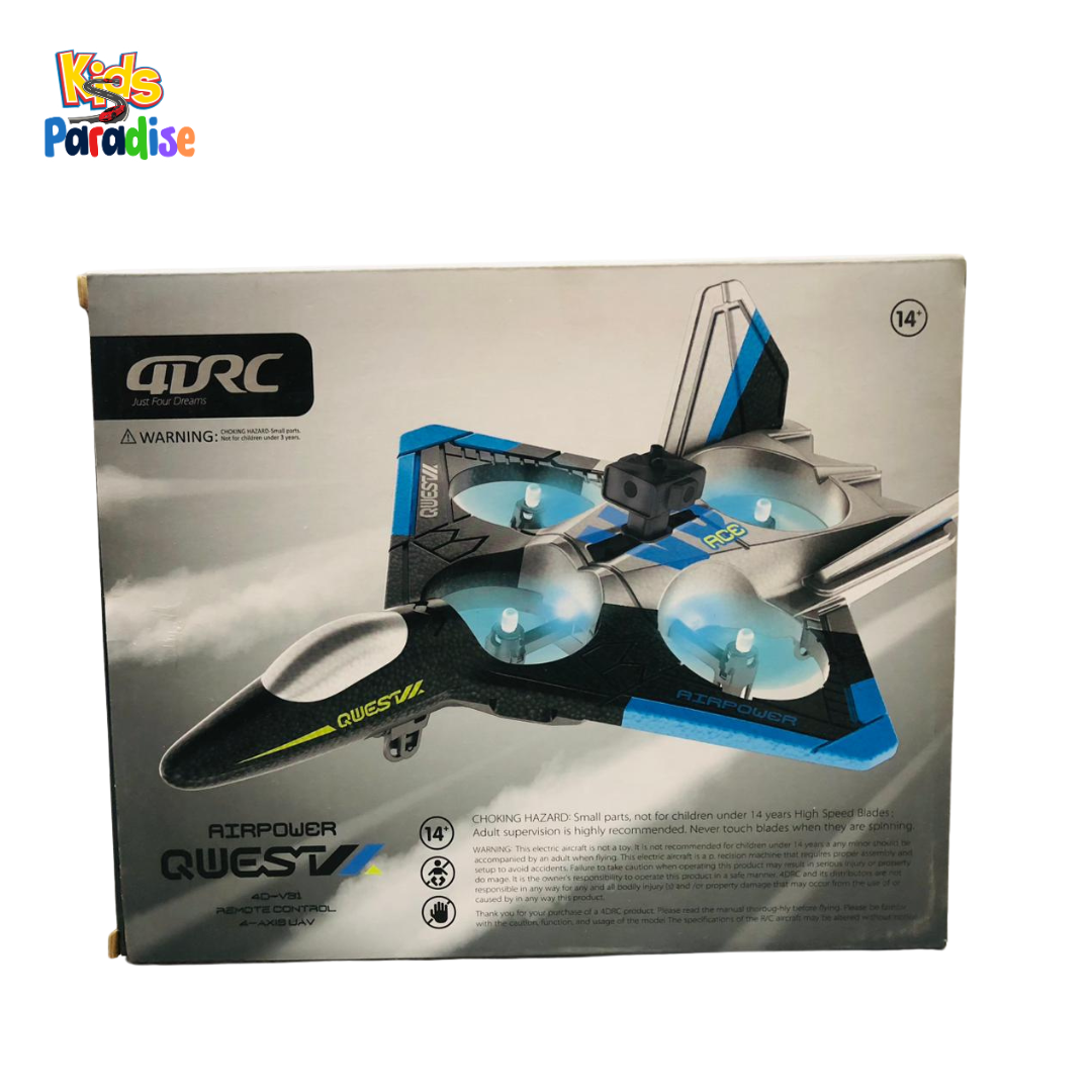 RC Fighter Jet for Kids – Remote Control Airplane Toy with Lightweight Glider Design (Blue)