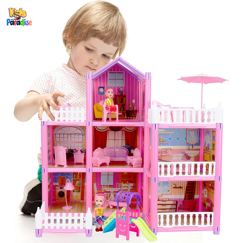 DIY Princess Doll House DSJ-588-26 Big Villa Collocation Home Furniture Puzzle Kit Family Set For Kids Children Girls Gift 201 Pieces