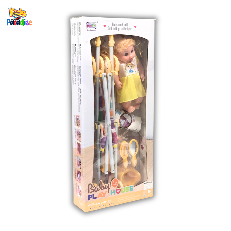 Play Doll Baby with Stroller and Accessories For Girls - 8832-7