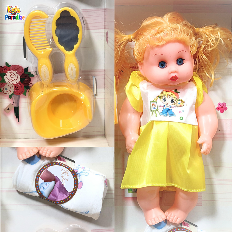 Play Doll Baby with Stroller and Accessories For Girls - 8832-7