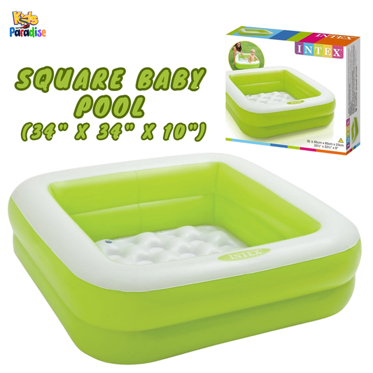 INTEX 3-FT Square Play Box Baby Swimming Pool (34”x34”x10”) 57100