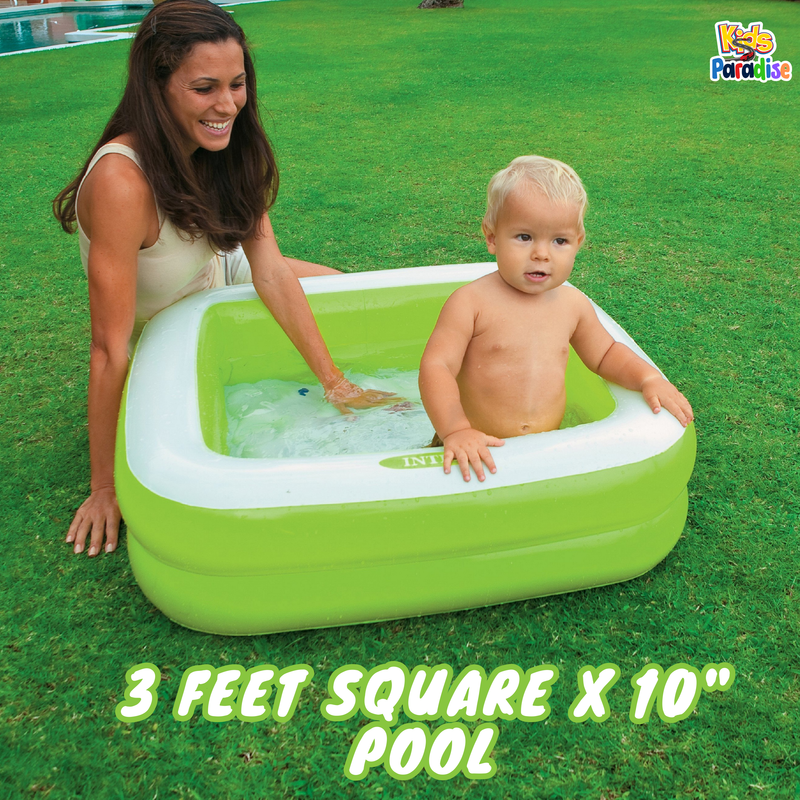 INTEX 3-FT Square Play Box Baby Swimming Pool (34”x34”x10”) 57100