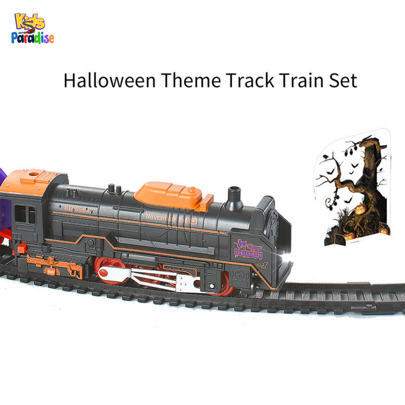 24Pcs Halloween Theme Rail Track Train Set 4299-69 with Sound and Light
