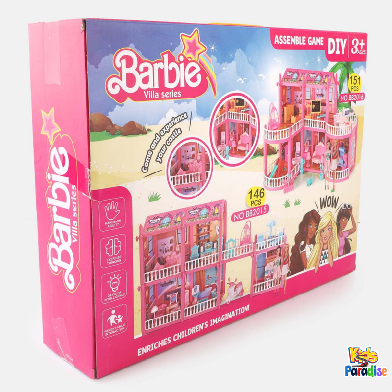 166 Pcs DIY Barbie Villa Series Princess Doll House BB-2017