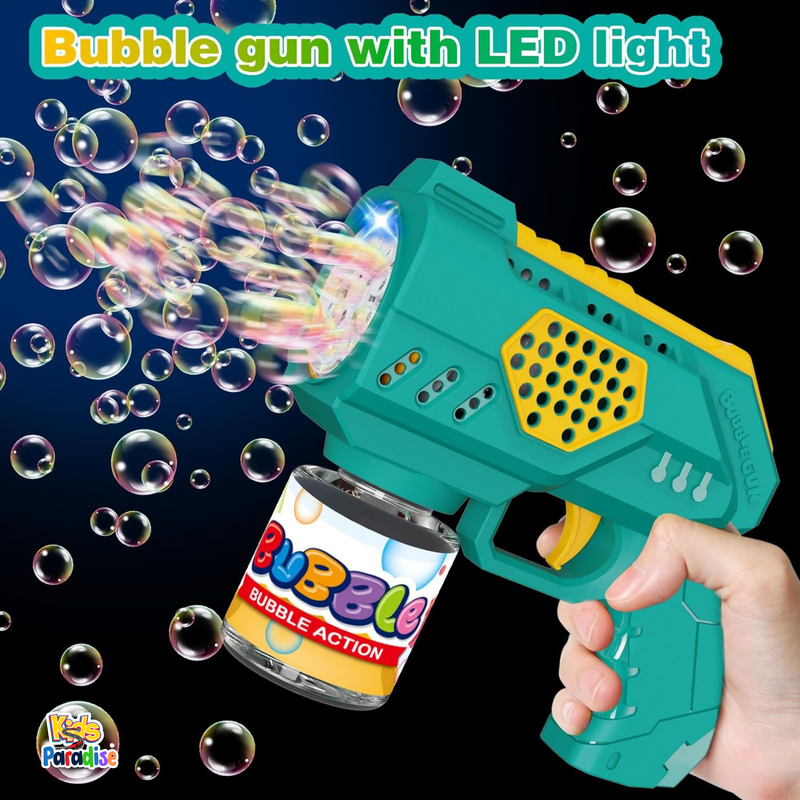 10 Hole Bubble Gun Led Dino Blasters for Kids