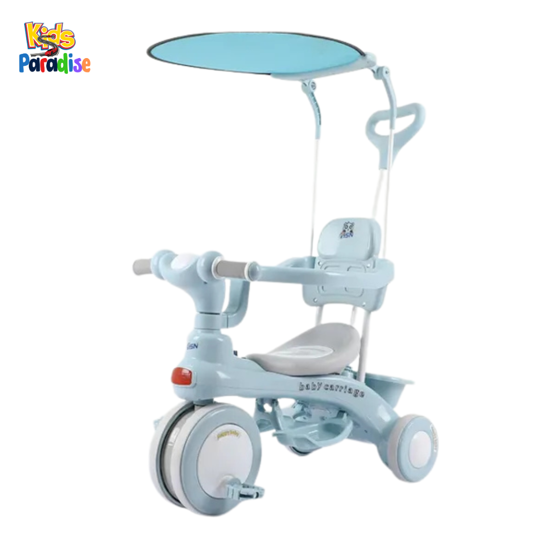 Convertible Kids Stroller Tricycle – 3-Wheel Pram Trike for Toddlers