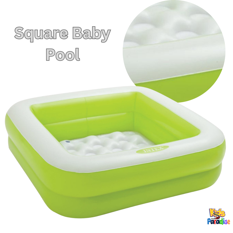 INTEX 3-FT Square Play Box Baby Swimming Pool (34”x34”x10”) 57100