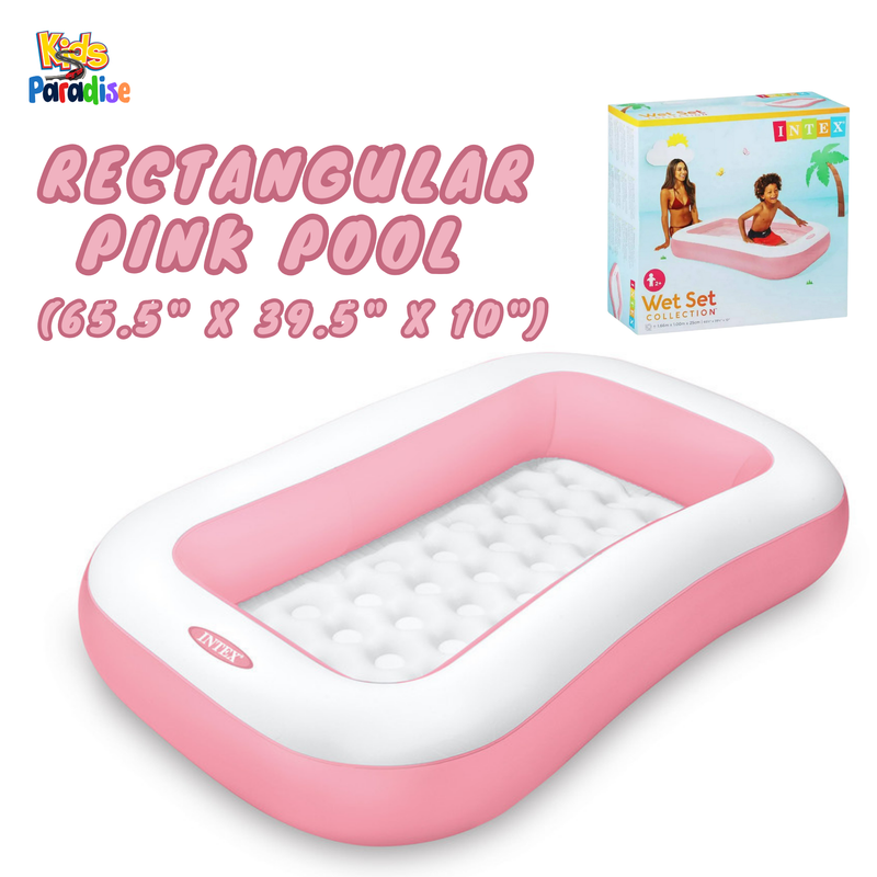 INTEX 5.5-FT Pink Rectangular Baby Swimming Pool (65.5" L x 39.5" W x 10" H) 58423