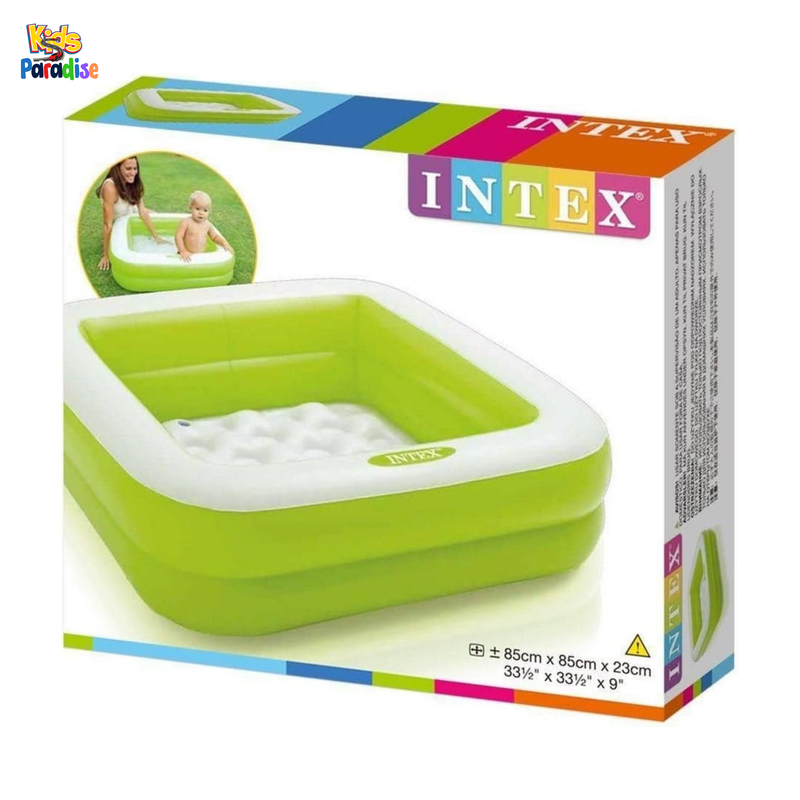INTEX 3-FT Square Play Box Baby Swimming Pool (34”x34”x10”) 57100