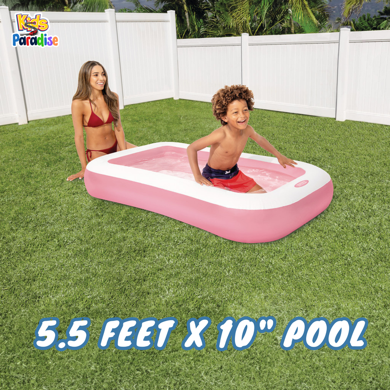 INTEX 5.5-FT Pink Rectangular Baby Swimming Pool (65.5" L x 39.5" W x 10" H) 58423
