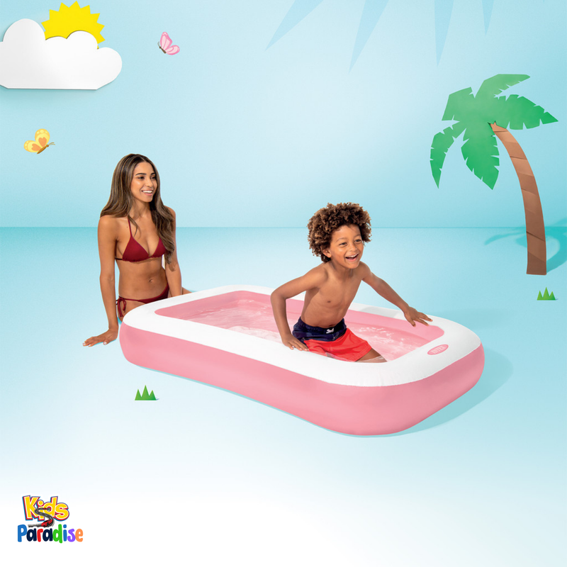 INTEX 5.5-FT Pink Rectangular Baby Swimming Pool (65.5" L x 39.5" W x 10" H) 58423