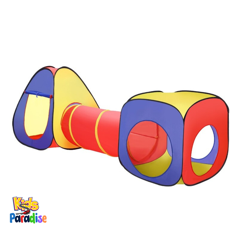 Boys Girls Gift Collapsible Children Play Tent Toy Games Toddlers Kids Playhouse 3-in-1 Play Tent Set