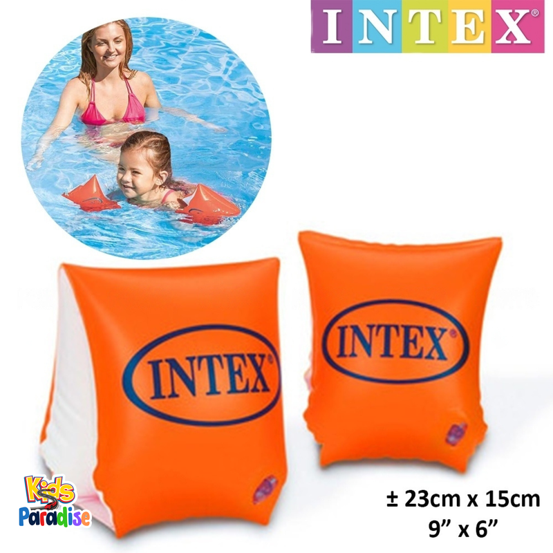 INTEX Inflatable Arm Band Floaties Neon Orange (9" x 6") 58642