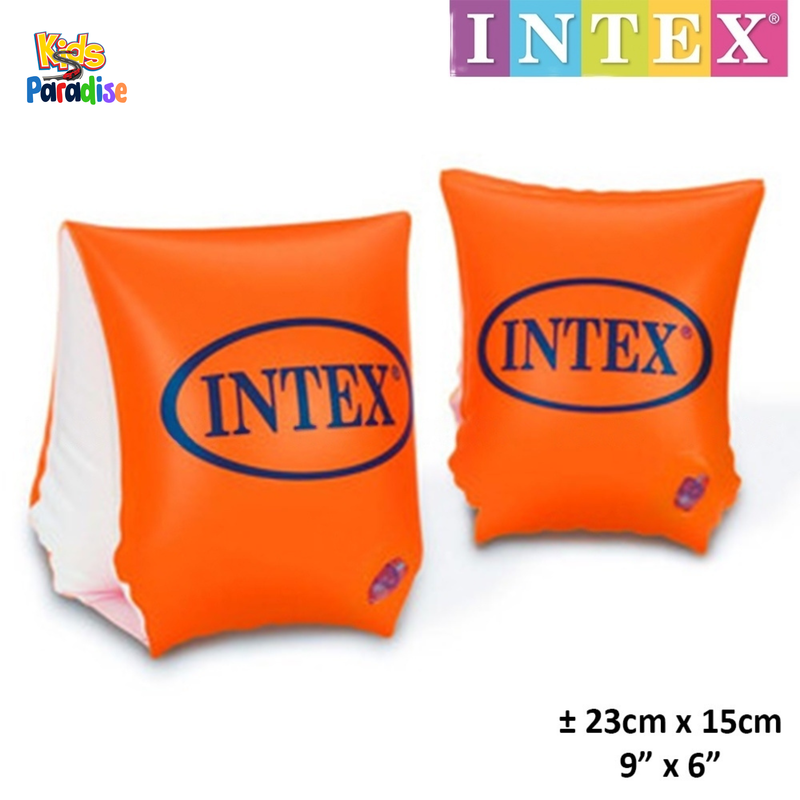 INTEX Inflatable Arm Band Floaties Neon Orange (9" x 6") 58642