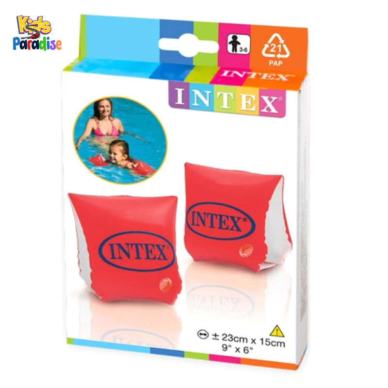 INTEX Inflatable Arm Band Floaties Neon Orange (9" x 6") 58642