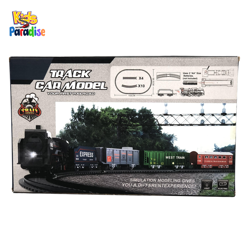 19 Pcs Track Car Model Model Train Set 2215-3 with Sound & Light Music