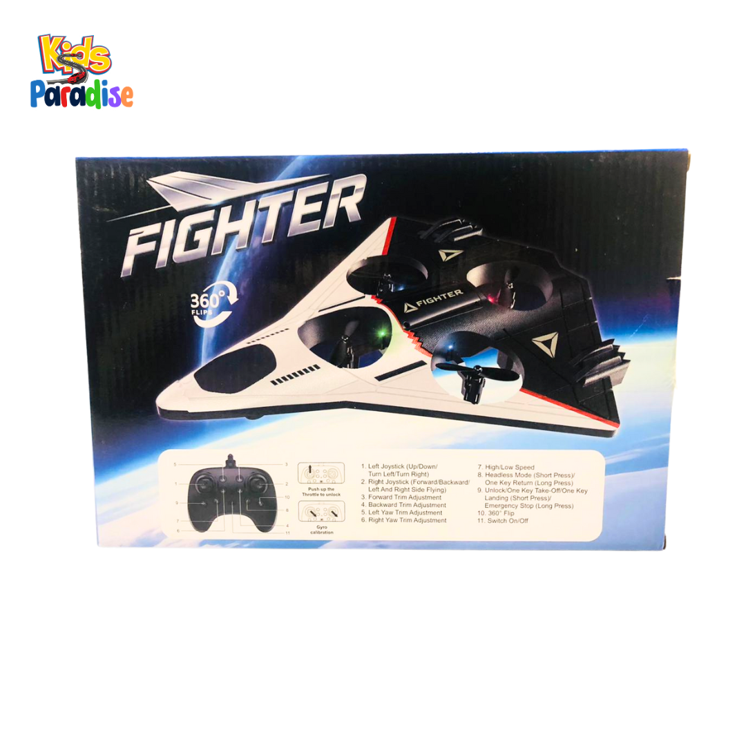 RC Fighter Jet Black – Remote Control Airplane for Kids | Lightweight Glider Jet Toy