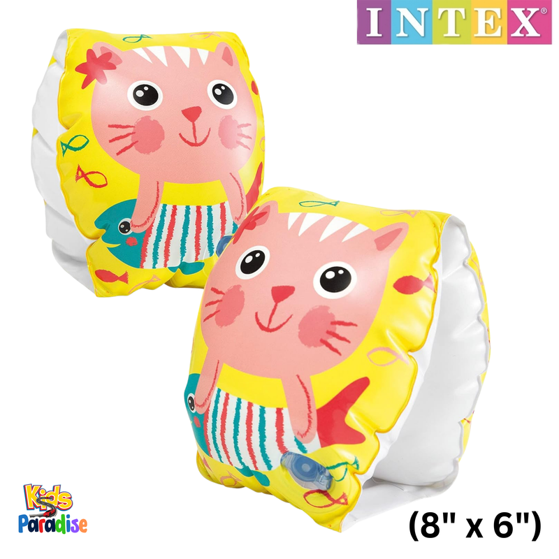 INTEX Inflatable Happy Kitten Arm Bands Floaties (8" x 6") 56665