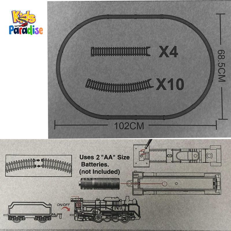 19 Pcs Track Car Model Model Train Set 2215-3 with Sound & Light Music