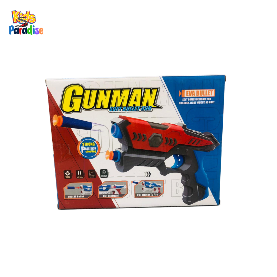 Gun Man Soft Bullet Action Toy Gun with Interactive Effects for Kids