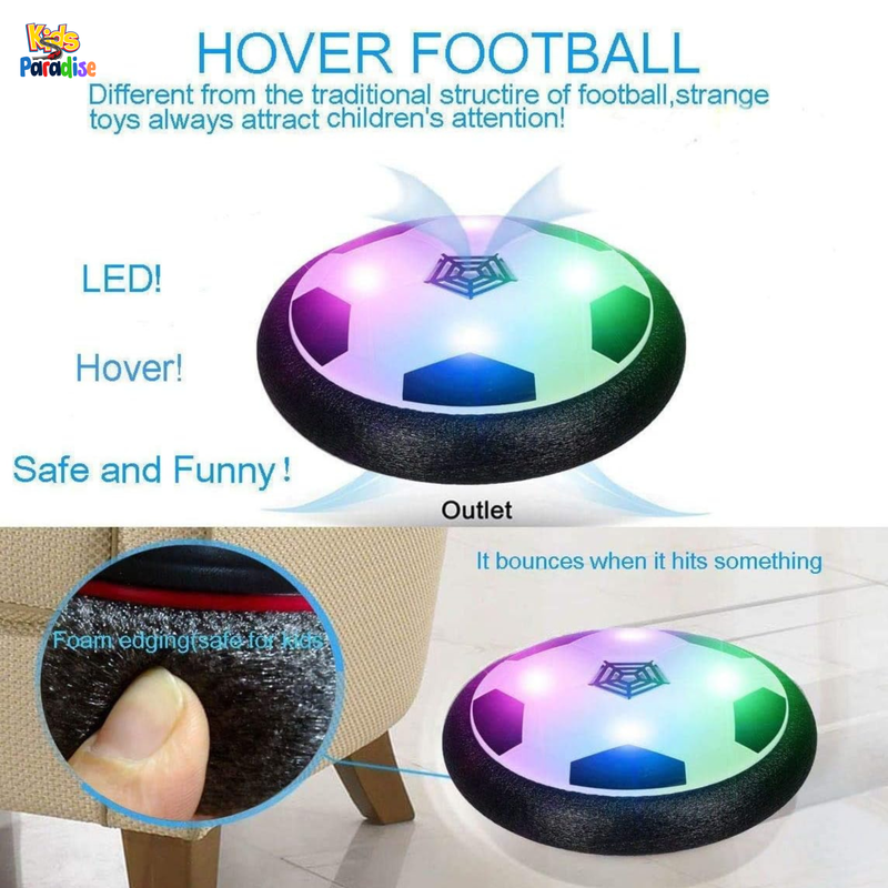 Hover Soccer Ball Soft Air Power Gliding Base Indoor Play LED Flash Lights Toy