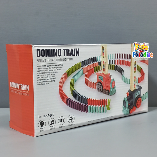 Domino Train Blocks Stacking Toy Creative Kids Educational W/120pcs Domino Pieces Automatic Educative Domino Brick Layin