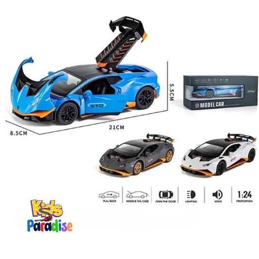 1: 24 Scale Lambo Metal Model Alloy Car Model Electric with Light and Sound Toys