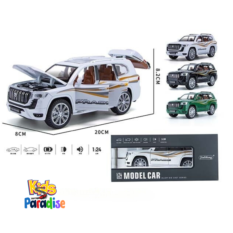 1:24 Diecast MODEL CAR 1901-206 Toyota Prador Black Metallic