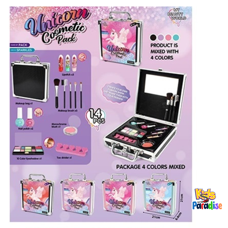 Kids Makeup Kit for Girls MAKEUP SET 1681-A Pretend Play Toy Set with Washable Makeup, Cute Case, and Accessories