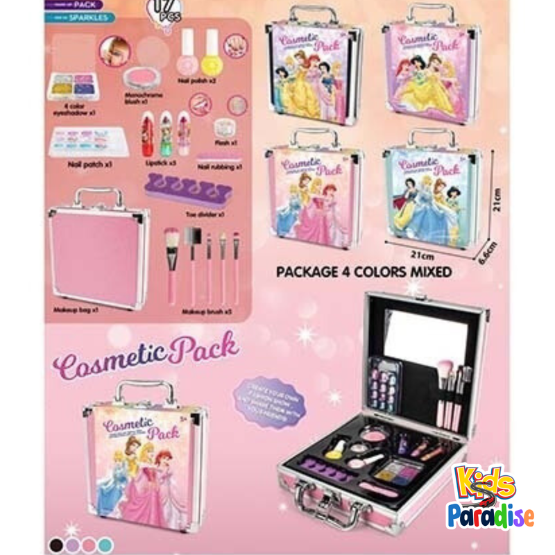 Kids Makeup Kit for Girls 1685-D Pretend Play Toy Set with Washable Makeup, Cute Case, and Accessories