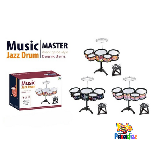 Drum Set for Kids with Light DRUM 6605-3 Sound Microphone Compatible with Mobile