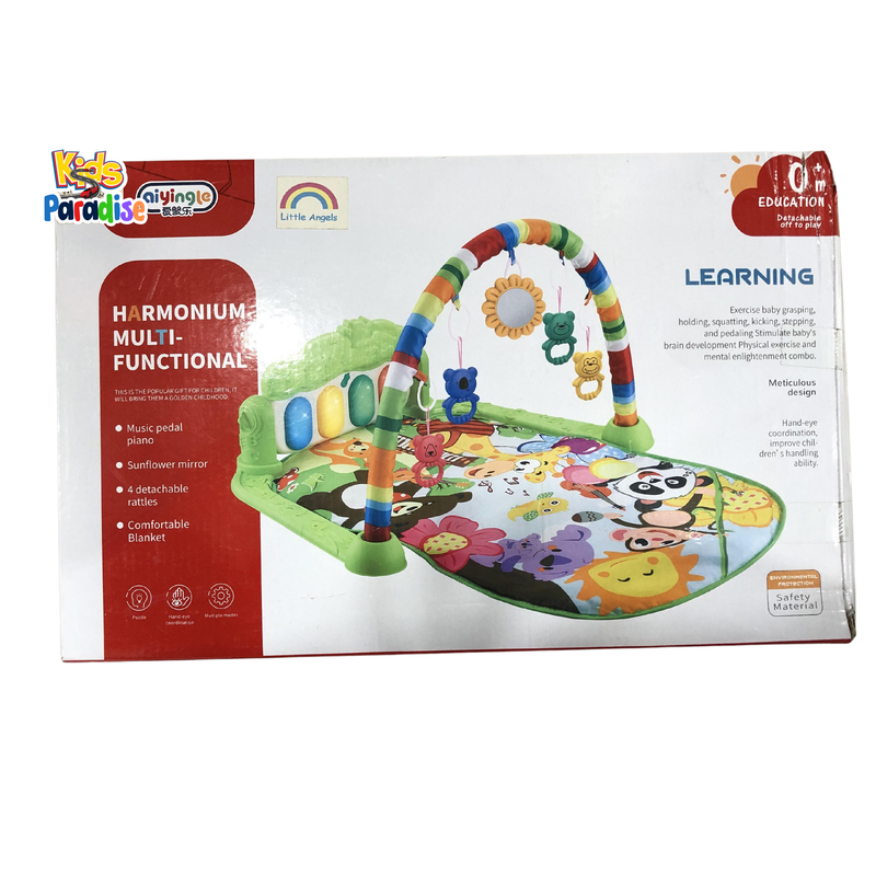 Baby Play Mat Music Pedal Piano Gym Crawling Mat Activity Center With Hanging Toys