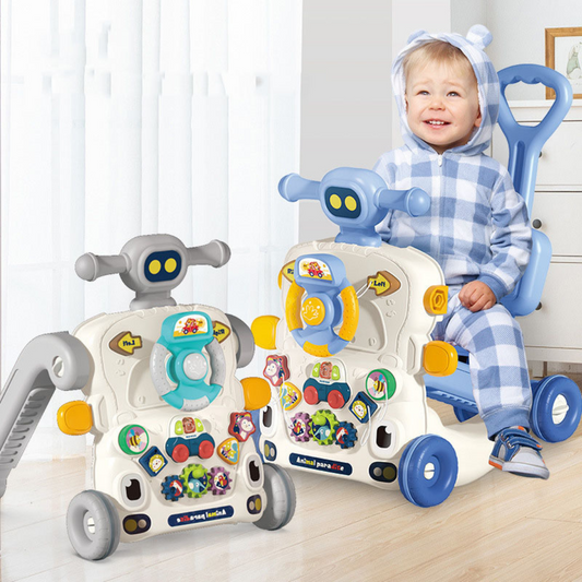 Infant Toddler Walker Baby Stroller Toys Yo-Yo Multifunction with Music Walker Game Table Rocking Car Early Learning Scooter 3 In 1