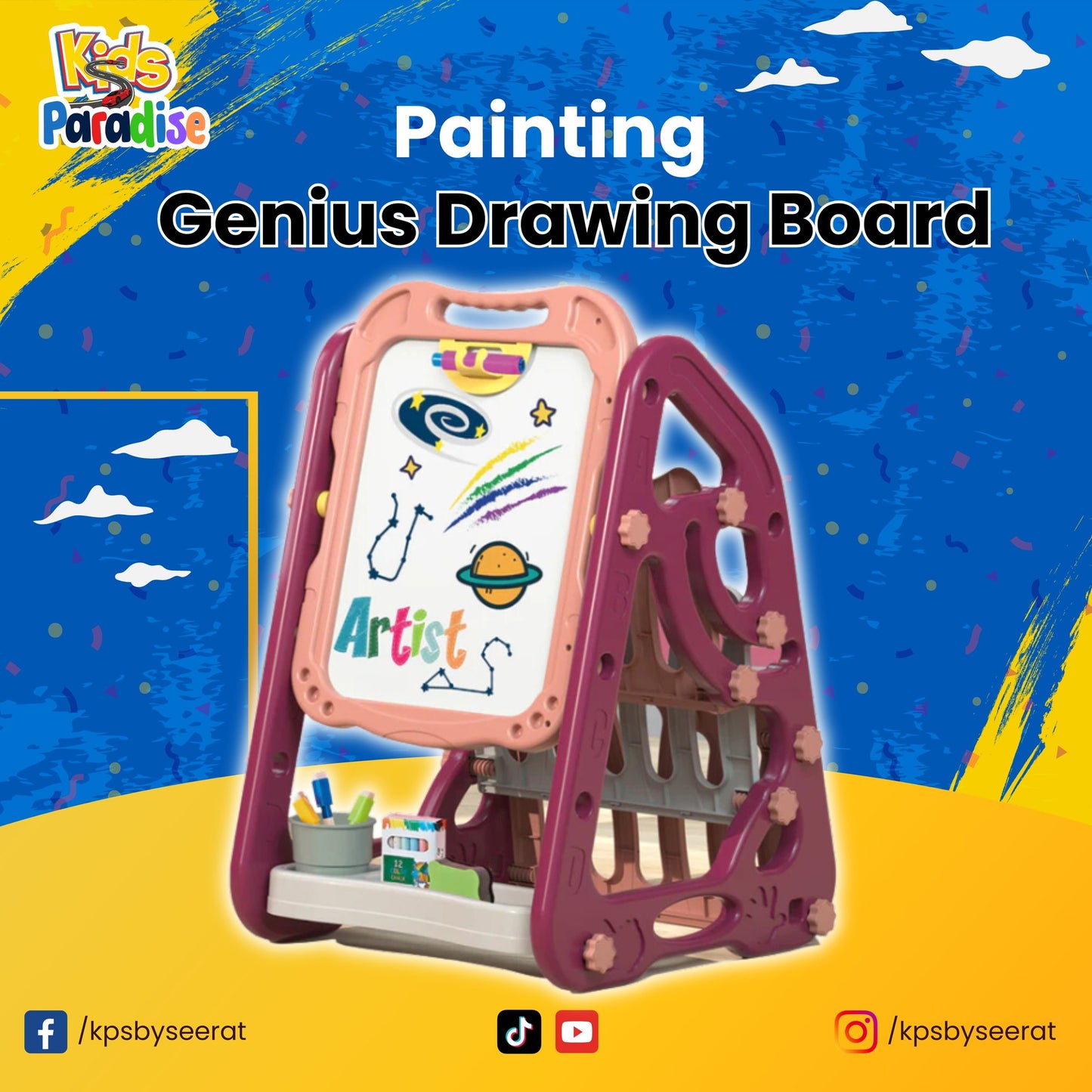Magnetic Drawing Board for Artists with White Surface